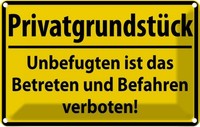 Blechschild 12X18 Cm PrivatgrundstüCk StraßEnschild Warnschild Hinweisschild Sic