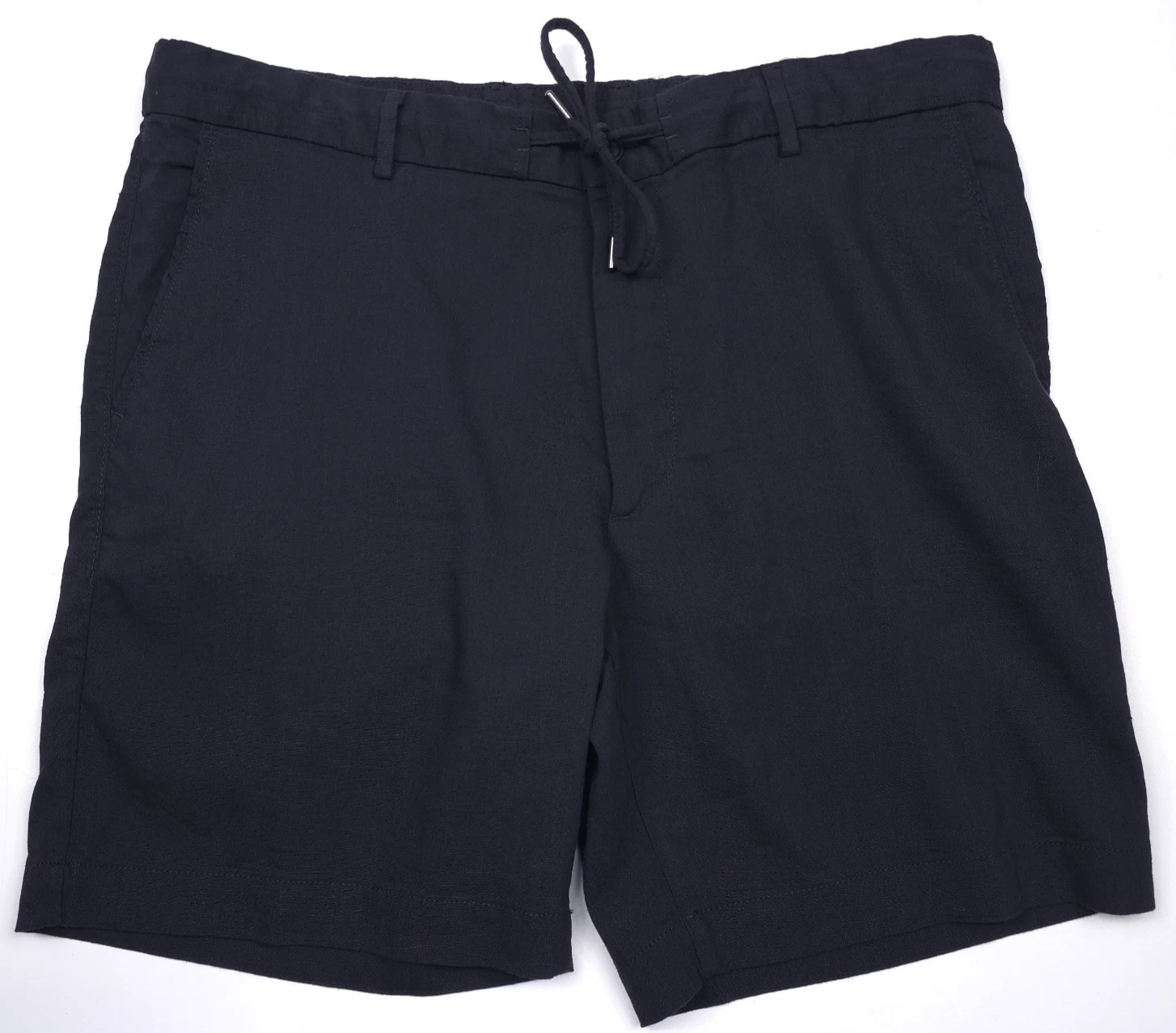 Hugo Boss C-Kane Linen Shorts Mens Size 40 Navy Blue Reversible Drawstring