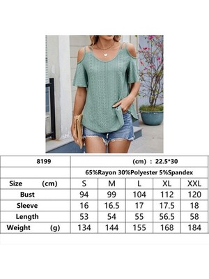 Schulterfreies Damen-T-Shirt V-Ausschnitt einfarbig lockere Passform für