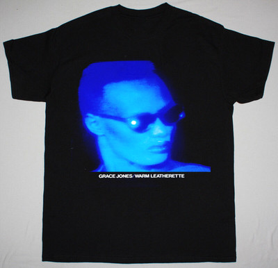 GRACE JONES - Warm Leatherette Short Sleeve Black All Size Gift Shirt KH805