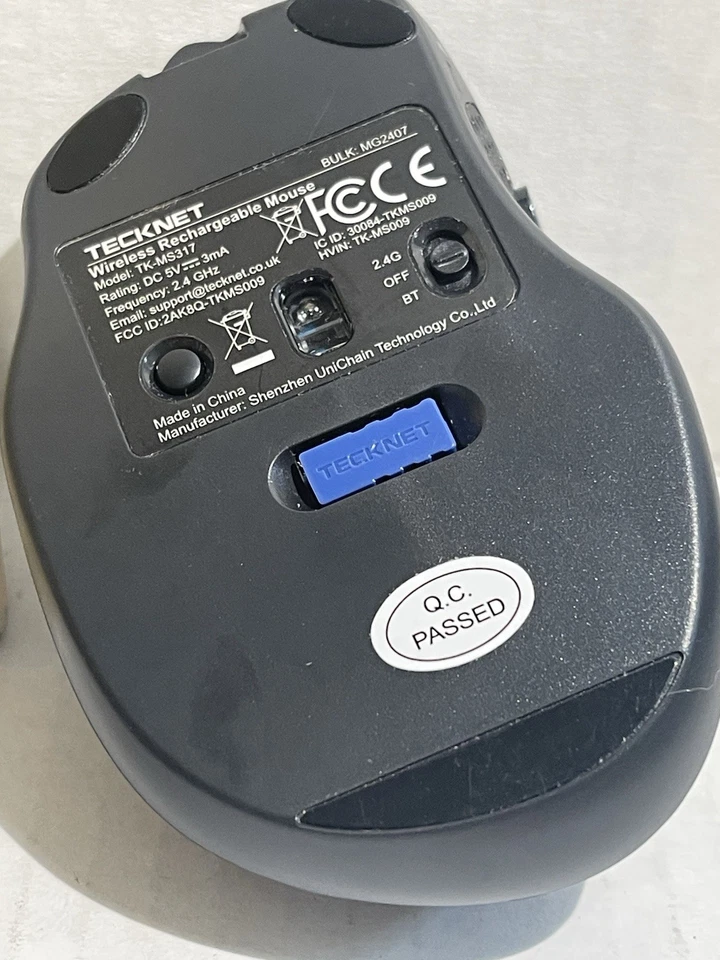 Tecknet Wireless Rechargeable Mouse - TK-MS317 Open Box/MOUSE AND DONGLE ONLY - Image 3 of 4