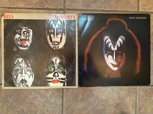 KISS LP Lot  of 2 Dynasty, Gene Simmons Vinyl Classic Rock