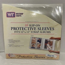 Westrim Crafts 10 Slip On Clear Protective Sleeves For 12 x 12 Strap Albums