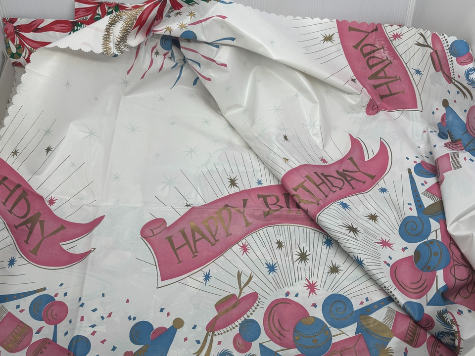 Fall Vinyl 6 Holiday Tablecloths Vinyl Flannel Back Easter Valentines Fall & 3 ...