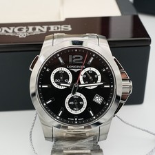 Longines Conquest 41mm Black Dial Quartz Chronograph L37024566 EXC++ B&P, Tags! 5