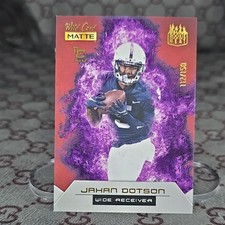 Wild Card MATTE Rookie Heat Jahan Dotson #RH-13 Rookie Serial Numbered 112/150. rookie card picture