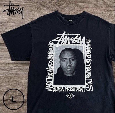 STUSSY×NAS×Nexusvii フォトTee Stussy x NEXUSVII x NAS Black President Tee L Vintage 2008 Photo