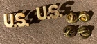 US WW2 Army Military Officer's US Collar "Brass" Insignia Pin Set