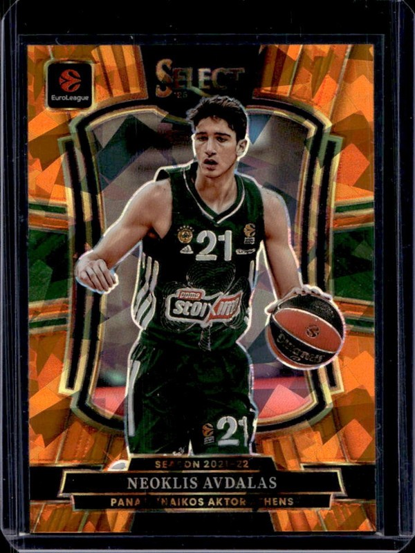 2025-26 Select EuroLeague Neoklis Avdalas Premier Orange Cracked Ice Prizm #/125