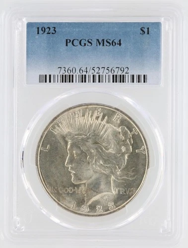 1923 Peace Silver Dollar PCGS MS64 S$1 Philadelphia Minted No Reserve
