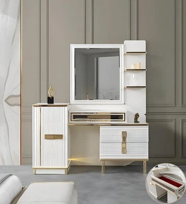 Anmutiger Schminktisch mit Spiegel und Regalen für Accessoires - Bild 1 von 2