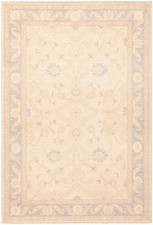 Hand-knotted Carpet 3'10" x 5'10" Traditional Cream Oriental Wool Area Rug
