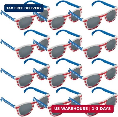 Fun Express Party Sunglasses Patriotic American Flag Design 12 Pack - USA Access