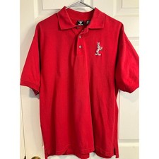 Vintage Bugs Bunny Embroidered Red Polo Shirt Red Warner Bros Studio Store Men M