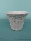 Vintage White Matte McCoy Pottery Planter Jardiniere Flower Pot Ivy Berries