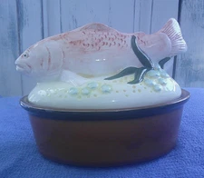 Vintage Ovenware Tureen Tastesetter By Sigma With 3D Fish Lid from Portugal