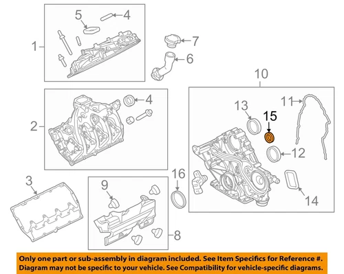 FORD OEM 11-22 F-250 Super Duty Engine Valve Timing Covers-Gasket BC3Z6020E