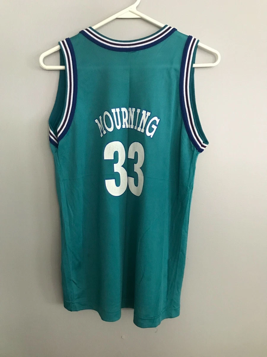 Size 44 Vintage 90s Champion A. Mourning 33 Charlotte Hornets