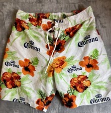 Corona Swim Trunks Hibiscus Flower Mens Size Large Swim Suit 7  Inseam