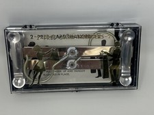 2 New Old Stock Vintage Pres-Gard Extendable Metal Pants Trouser Hangers W/ Case