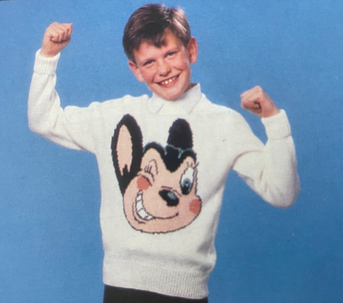 Mighty Mouse KNITTING PATTERN 5 intarsia motif jumper child Gary Kennedy 1990 - Bild 8 von 9