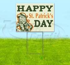 HAPPY ST. PATRICK'S DAY 18x24 Yard Sign WITH STAKE Corrugated Bandit USA HOLIDAY