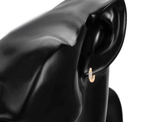 Luxus Ohrringe Creole Zirkonia Kristalle 750er Gold 18K vergoldet Damen Geschenk - Bild 9 von 9