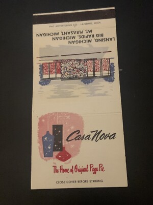 Vintage Michigan Matchbook  Casa Nova  Lansing Big Rapids Mount Pleasant