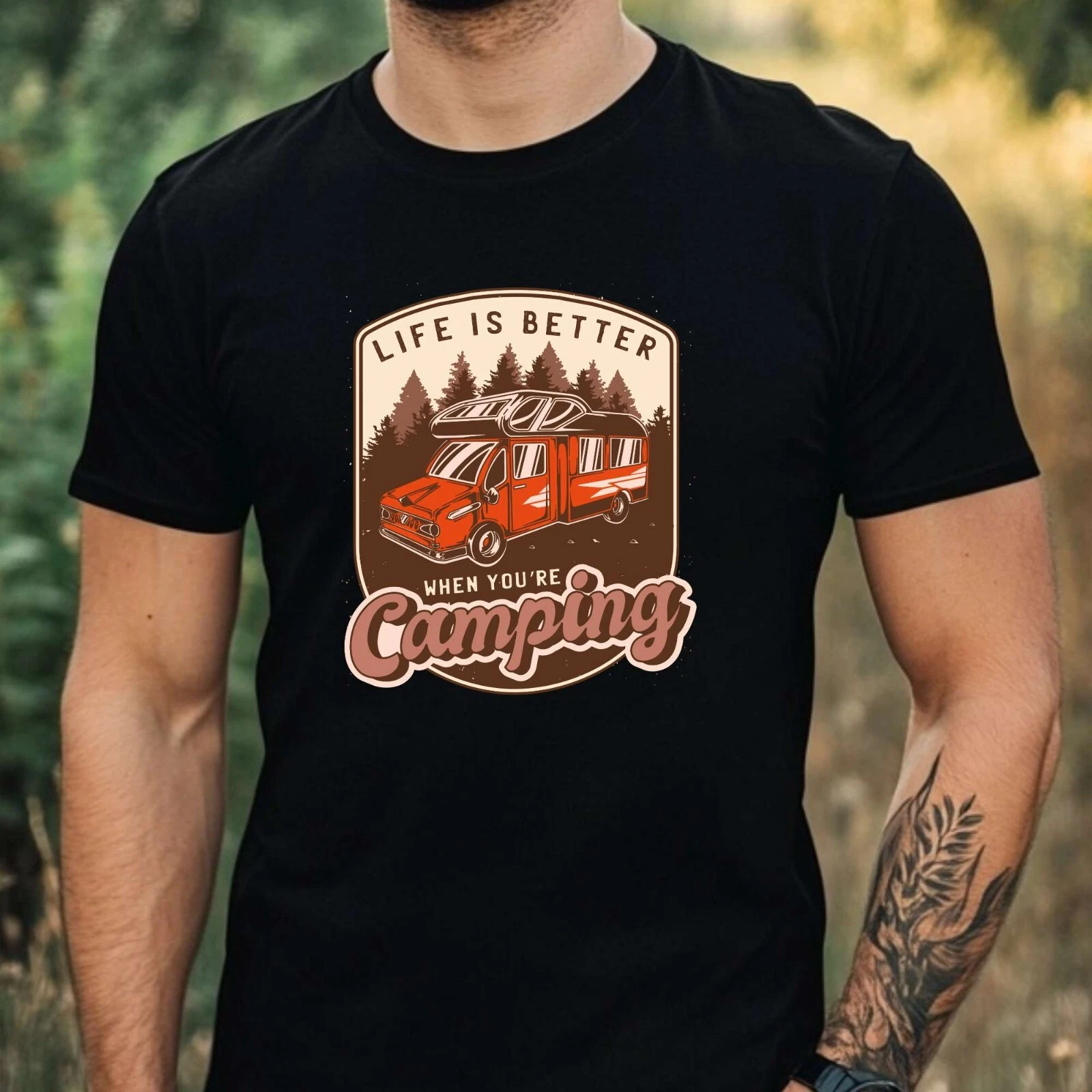 Mens Camping Theme Cotton T-Shirt Size XS to 5XL
Opens in a new window or tab