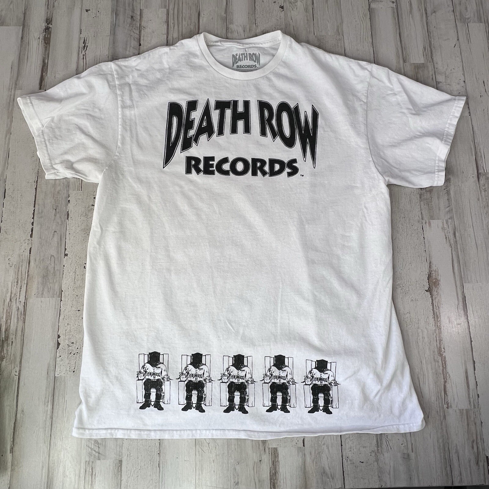 FILA T shirt grafica Death Row Records uomo grande nera logo bianco manica corta musica