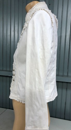 Star Jeans Cotton White Medium Ladies Short Fashion Jacket Blazer - Picture 3 of 12