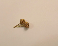 14K YELLOW GOLD FILIGREE STUD EARRINGS.