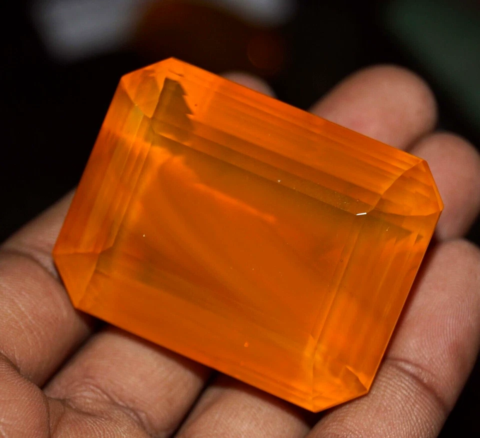 403.70 Ct Natural Orange Opal Emerald Cut Welo Australian GIE Certified Gemstone - Image 3 of 4
