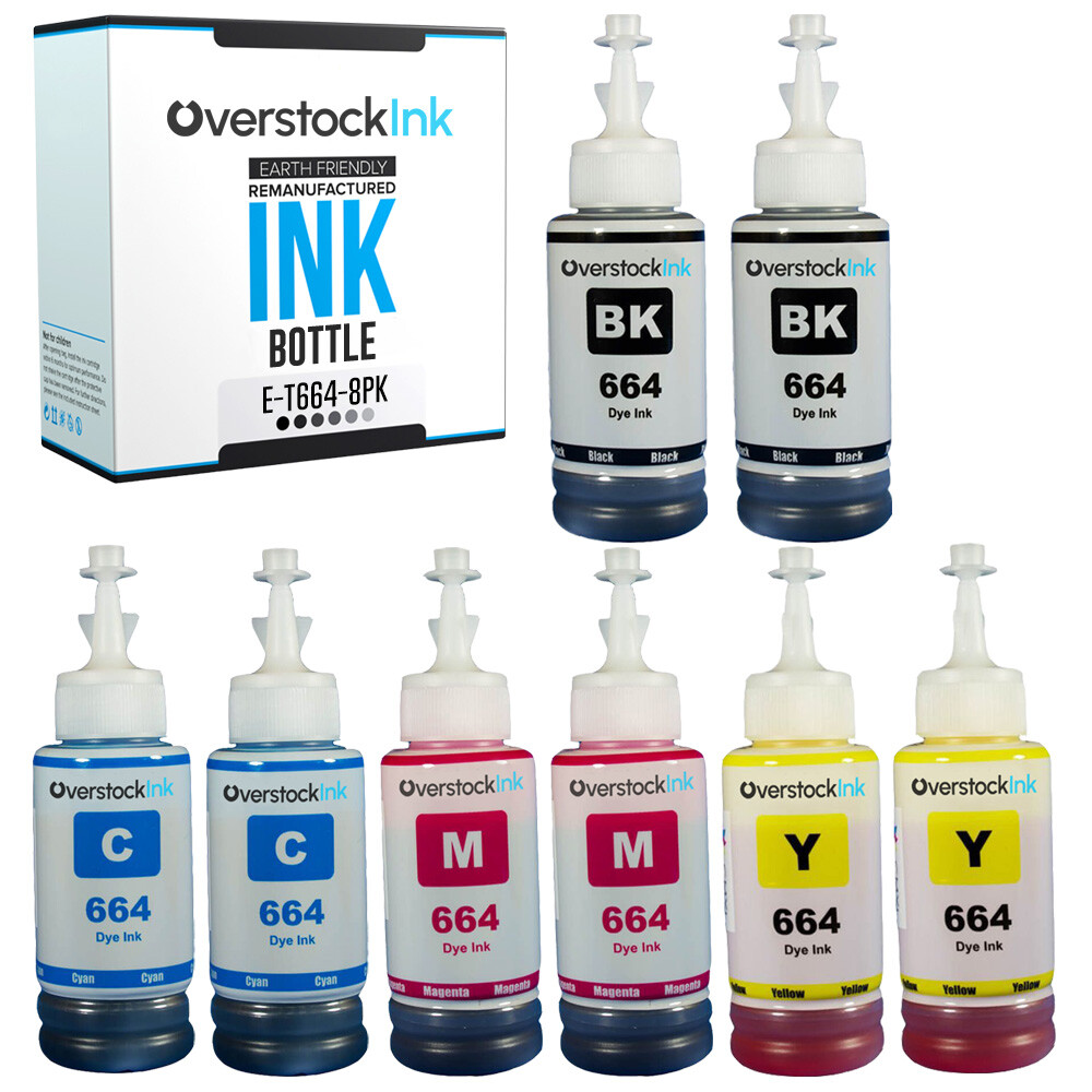 OSI Compatible Epson 664 Printer Ink Bottles 8PK for Expression ET-14000 L100