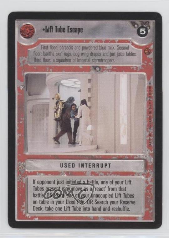 1997 Star Wars CCG: Cloud City Expansion Lift Tube Escape #LTES gl9