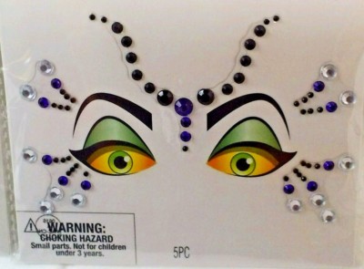 2 Princess Face Gems  Dress up Costume Peel & Stick Witch, Diva new
