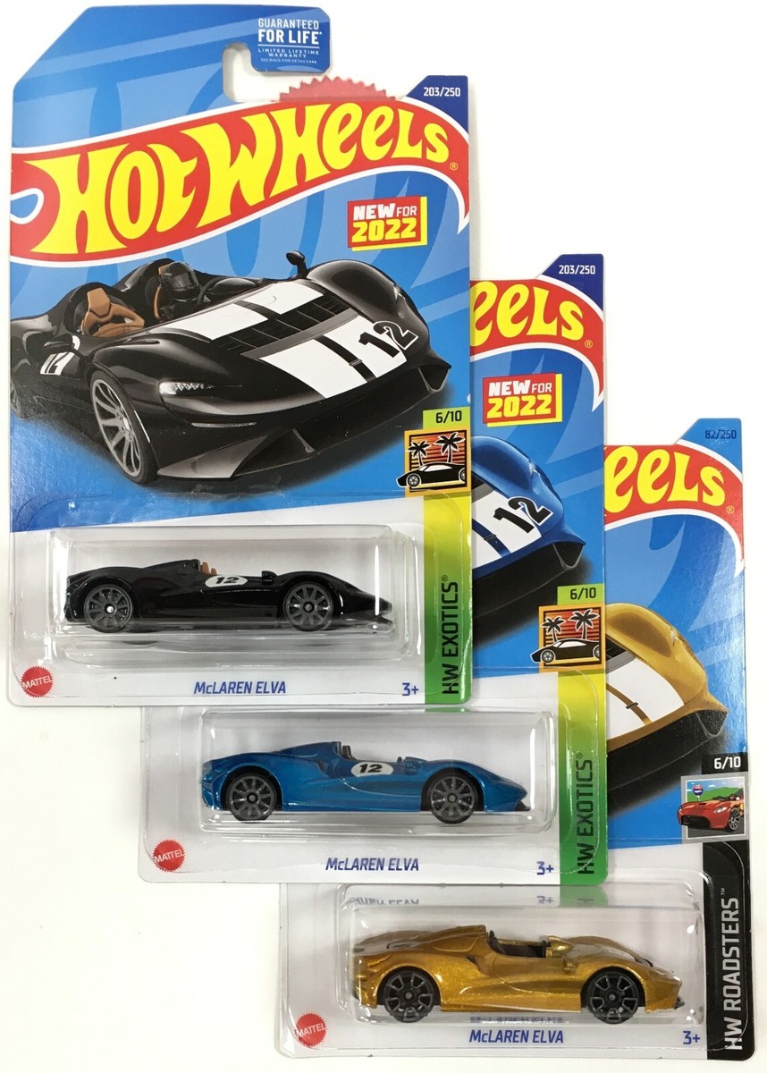 Hot Wheels 2023 Mclaren Elva Gold/ Black/Blue 82/250 HW Roadsters