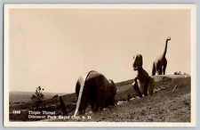 Rapid City South Dakota Dinosaur Park Real Photo Postcard RPPC 1925-42