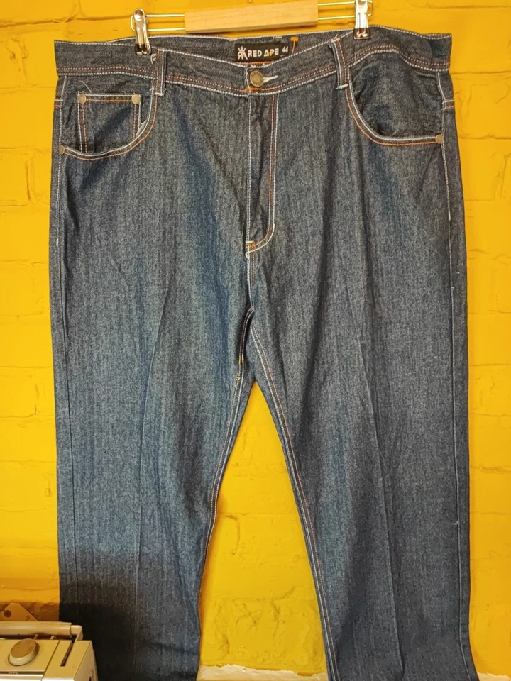 Red Ape Embroidered Jeans W44 Baggy Hop Hop Skater Letterman BNWOT - Image 2 of 4