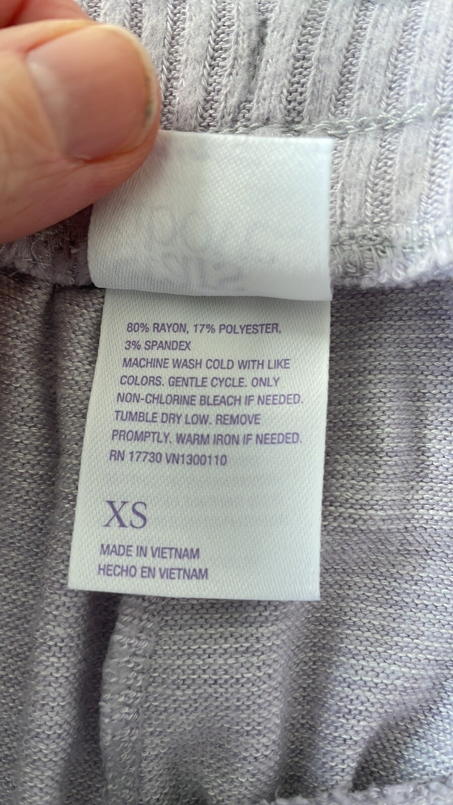 STARS ABOVE lounge pants size XS purple white striped joggers soft