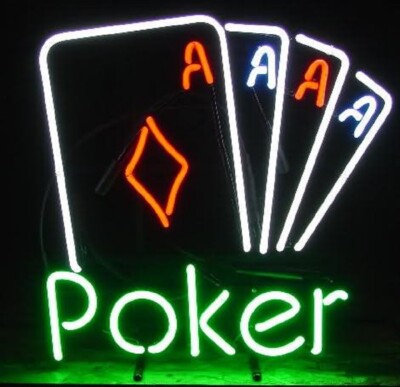 Hold'em Poker 24''x20'' Neon Sign Light Lamp Workshop Poster Cave Collection UY