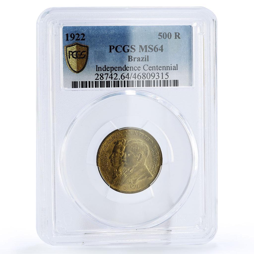 Brazil 500 reis Independence President Pessoa KM521 MS64 PCGS
