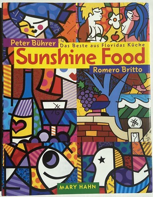 Romero Britto signiert Food Koch Buch original signed Zeichnung Autogramm