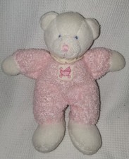 VINTAGE RUSS BERRIE Baby DROWSY Pink White TEDDY BEAR Stroller Rattle LOVEY
