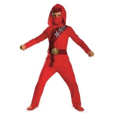 6pc Disguise Shadow Ninja Night Fury Red Fire Halloween Costume Child M 7-8