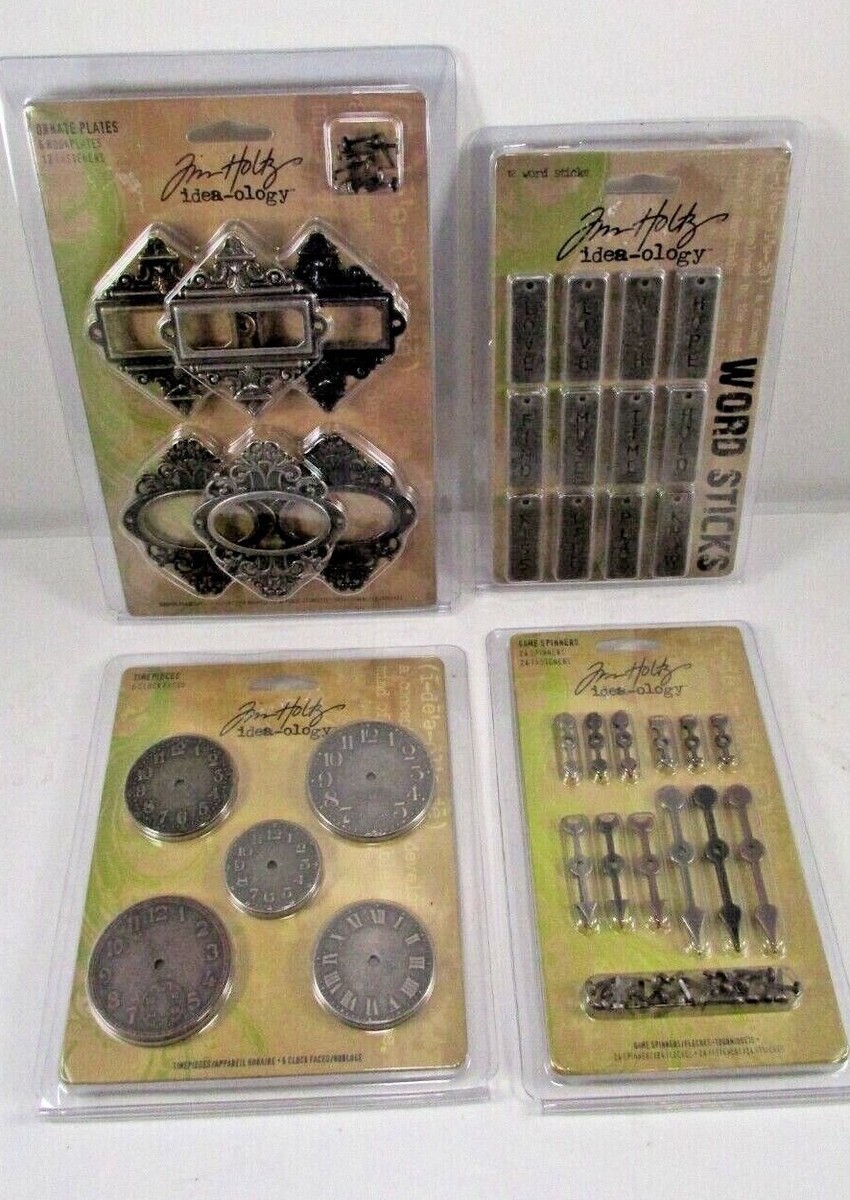 CHOICE OF- New Tim Holtz Idea-Ology Metal Ornate Plates Clock
