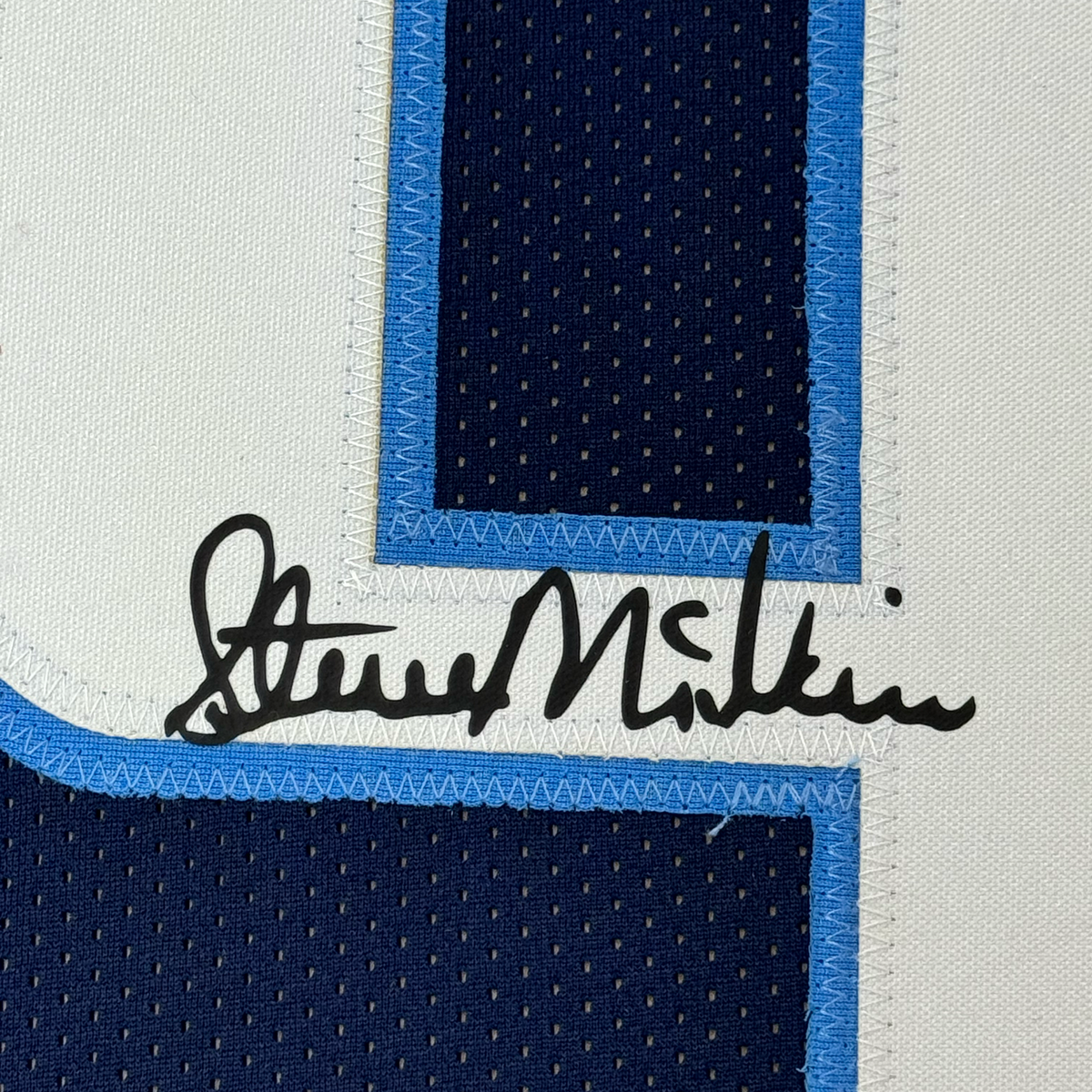 Framed Facsimile Autographed Steve McNair 35x39 Tennessee Blue