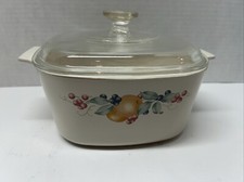 CORNING WARE Vintage ABUNDANCE Fruit Casserole Dish A-3-B And Pyrex A-9-C Lid