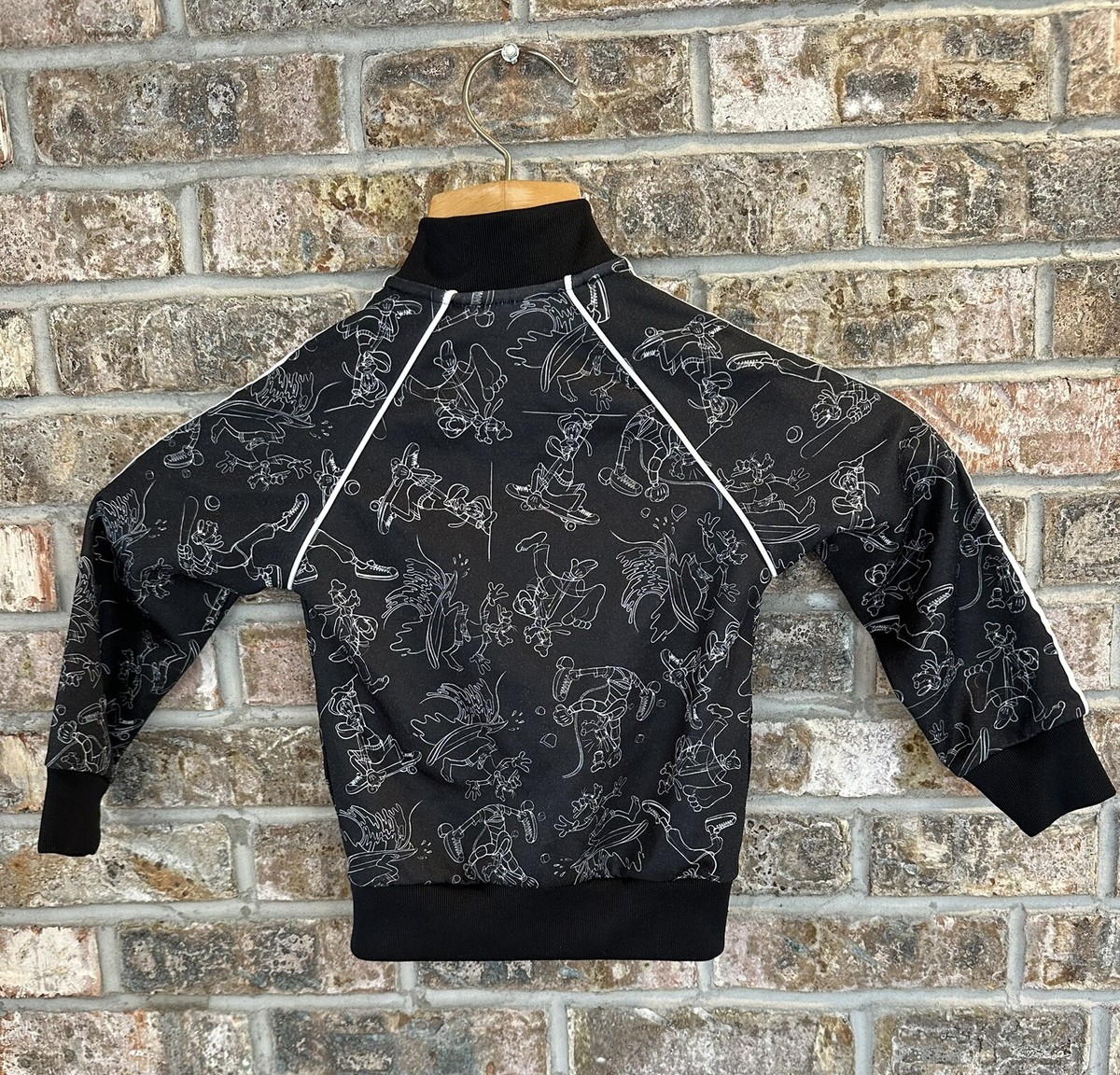 Adidas Disney Track Jacket Goofy All Over Print AOP Black Toddler