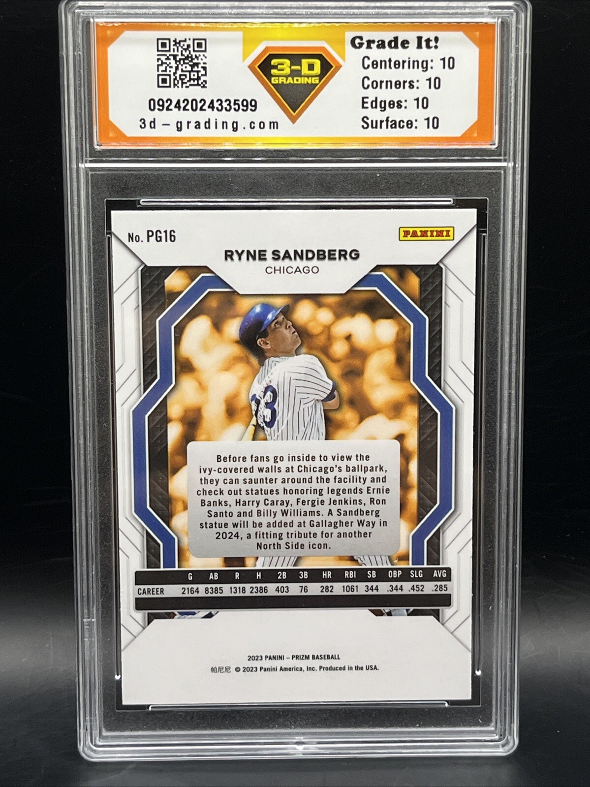 2023 Panini Prizm Ryne Sanberg Pot Of Gold Refractor Chicago Cubs